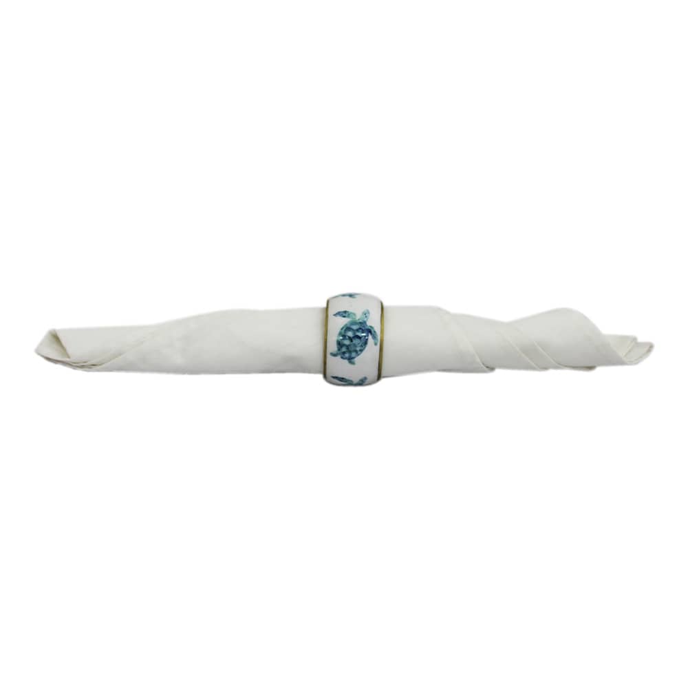 Printed Metal Napkin Rings Set of Four